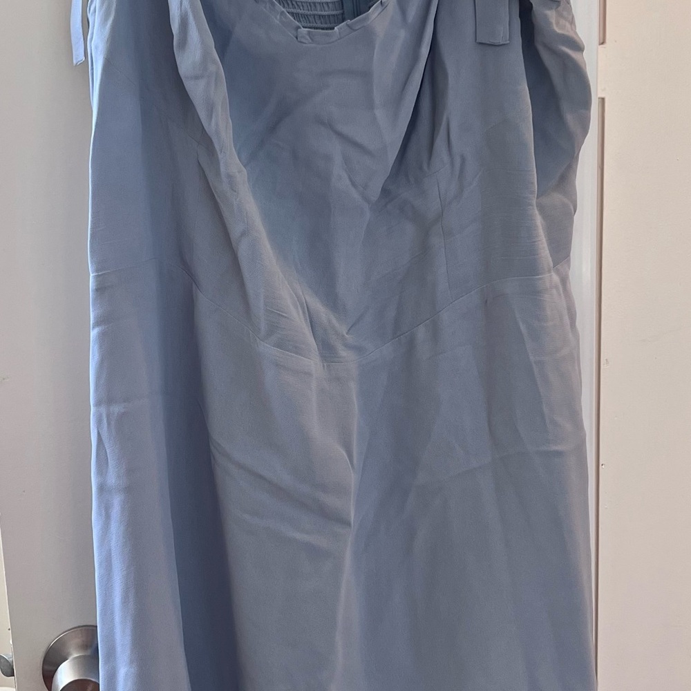 Reformation Plus Size Mini Blue Christine Ruffle Dress size 20 2x or 3x - Picture 4 of 5
